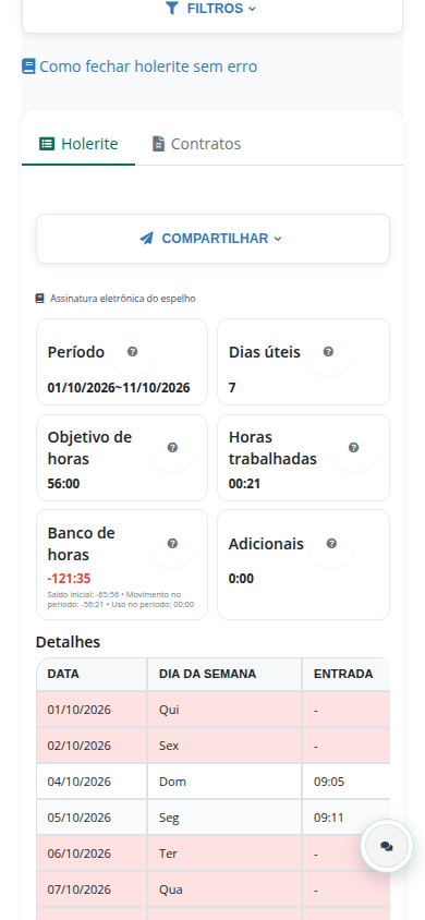 Dashboard Pontonet no celular