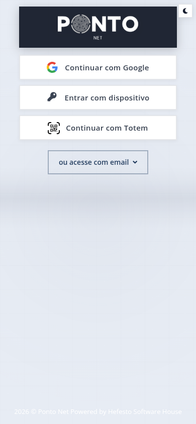 Login Pontonet no celular